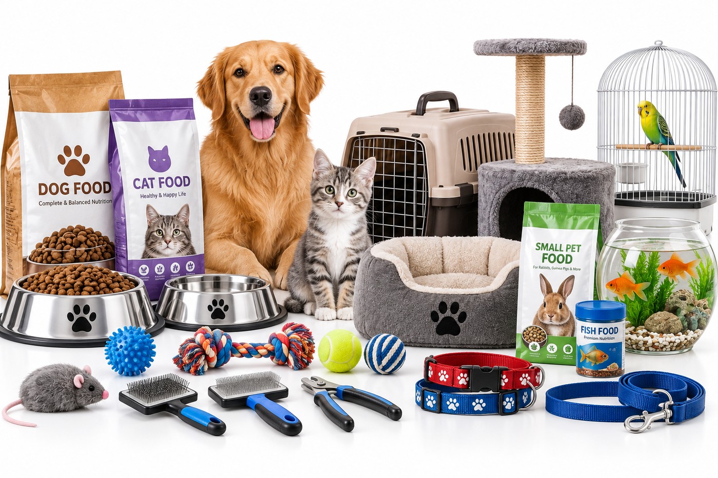 Wholesale pet food, pet treats and pet accessories including cat food, meaty treats and pet beds